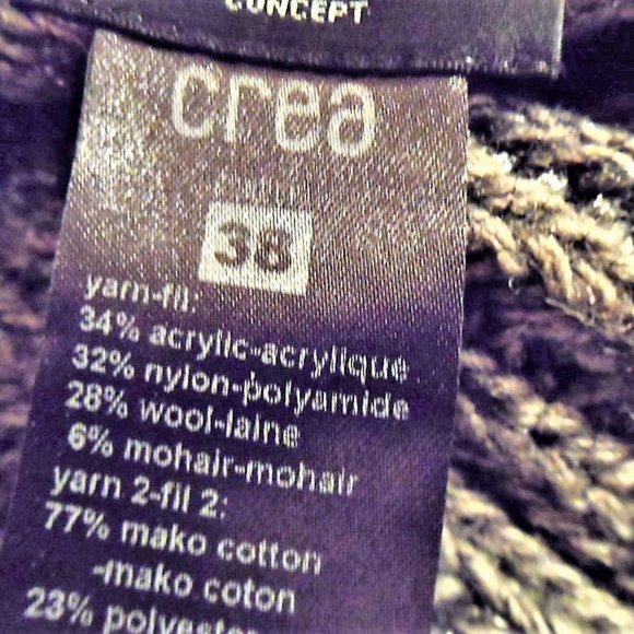 CONCEPT CREA LONG SWEATER WOOL/MOHAIR/ACRYL/NYL NWT - Picture 3 of 3